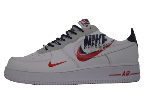 Кроссовки Nike Air Force белые с логотипом